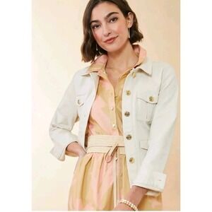 Spartina 449 Marlie Twill Buttercream Cottagecore Minimalist Quiet Luxury Jacket